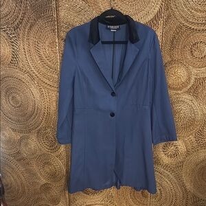 The pyramid Collection Blue Blazer Tailored long Suit Jacket